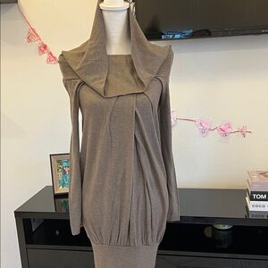 Kocca XS Chic Long Sleeve Wool Cowl Neck Dress